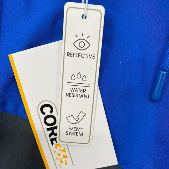 Core 365 Jacket Mens YFNED Organization Logo Water Proof Reflective Blue Black - Picture 14 of 15